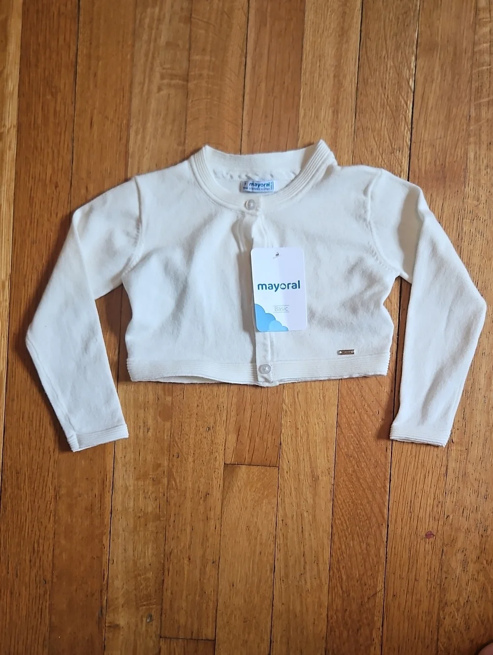 Nwt Mayoral Girls Cream Cropped Cardigan